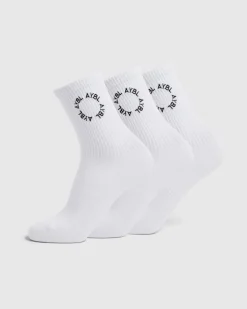 Everyday Embroidered Crew Socks (3 Pack)