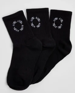 Everyday Embroidered Crew Socks (3 Pack)