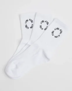 Everyday Embroidered Crew Socks (3 Pack)