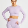 Evolve Speckle Seamless Long Sleeve Crop Top