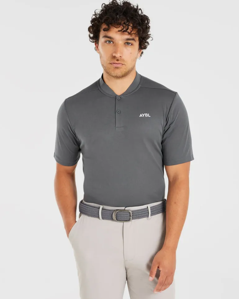 Performance Collarless Polo Shirt