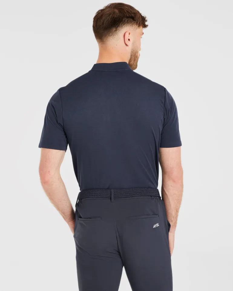 Performance Collarless Polo Shirt