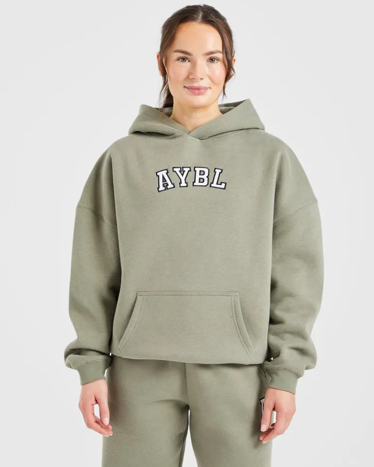 Varsity Embroidered Oversized Hoodie